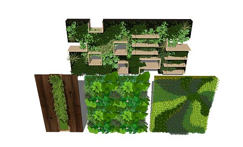 Modern plant wall green plant landscape wall 3d model