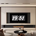 Modern Living Room Interior Design With Fireplace TV Sofa And Coffee Table