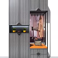 Modern Elegant Shoe Cabinet Design With Wooden Doors And Storage Compartments
