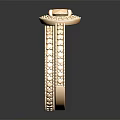 Elegant Gold Fashion Ring With Central Gemstone And Intricate Filigree Band Design