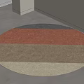 Round Rug With Red Brown Beige Striped Pattern For Home Interior Decor 3d model