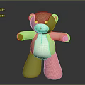 Colorful Stuffed Teddy Bear With Pastel Colored Arms Legs And Body