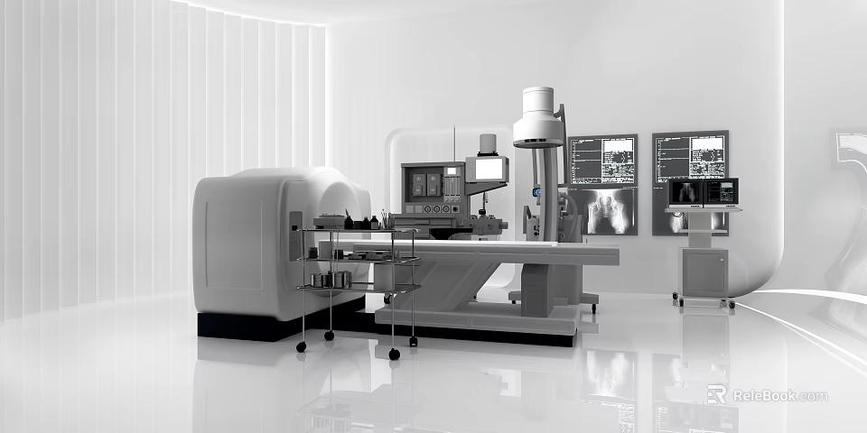 Advanced Medical Imaging Equipment With Digital Control Console And High Resolution Displays 3d model