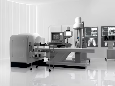 Advanced Medical Imaging Equipment With Digital Control Console And High Resolution Displays 3d model