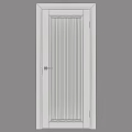 White Hinged Door with Vertical Stripes and Black Handle Modern Sleek Design 3d model