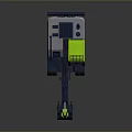 Green And Black Compact Functional Vehicle With Four Wheel Design And Front Excavator Bucket
