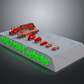 Red Mad Max Vehicles Collection with Various Model Sizes and Designs