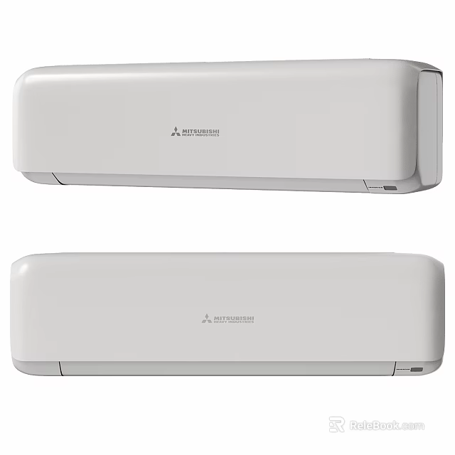 Two White Mitsubishi Heavy Industries Wall Mounted Air Conditioners For Daily Use 3d model 