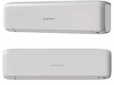 Two White Mitsubishi Heavy Industries Wall Mounted Air Conditioners For Daily Use 3d model