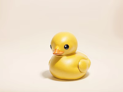 Cute Yellow Duck Plush Toy For Kids Soft Stuffed Animal Doll 3d model