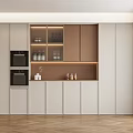 Modern Wine Cabinet Design With Glass Door Shelves And Wine Bottle Storage For Home Interior