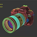 Canon EOS Digital SLR Camera With Red Ring Lens And Professional Body