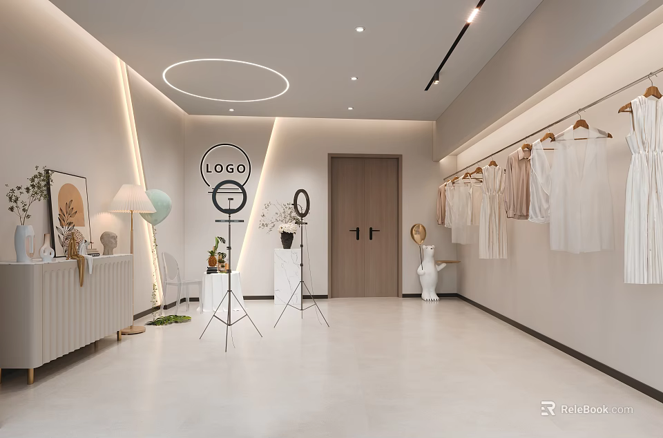 Modern Open Concept Kitchen Interior Design With Spacious Layout And Cabinets 3d model