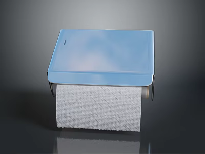 Practical Household Tissue Box With Blue Lid And Rolled Paper For Daily Use 3d model