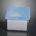 Practical Household Tissue Box With Blue Lid And Rolled Paper For Daily Use
