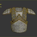 Medieval Style Metallic Armor Breastplate With Shoulder Plates Golden Accents And Classic Design Details