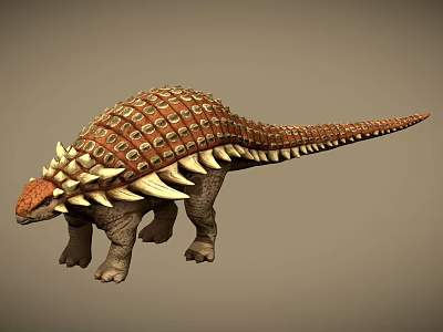 Realistic Armored Dinosaur With Spiked Back And Textured Skin Structure 3d model