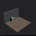 Four HCK Refrigerators in Various Colors Against Gray Wall on Wooden Floor
