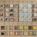Pegboard Wall Display With Various Tiles And Different Creative Designs