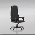 Black Single Office Chair With High Back Armrests And Swivel Wheels