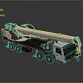 Heavy Duty Construction Truck With Long Crane Boom And Multi Wheel Design
