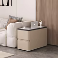 Modern Beige Entryway Side Cabinet Beside White Sofa With Laptop And Decor Items Wooden Wall