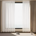 Sheer White And Beige Thick Curtains For Window In Bright Interior With Natural Light