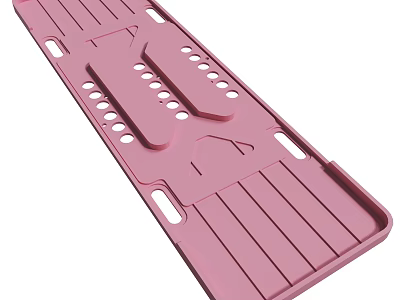 Pink Lightweight Rectangular Medical Stretcher Board With Holes Grooves Design 3d model
