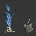 Household Decorative Metal Crowns With Various Styles And Blue Feather Structure