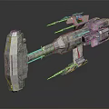 Futuristic Sci Fi Spaceship Design With Complex Mechanical Structure And Weapon Modules 3d model