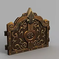 Tech Exhibition Hall Displaying Ornate Metal Door With Intricate Carvings And Decorative Patterns