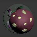Pink Mushroom Plant With Umbrella Cap Yellow Spots And Stem Green Base Purple Pink Decorations