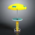 Yellow GoShade Outdoor Parasol With Round Table For Sun Protection Use