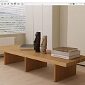 Modern End View Platform Entrance Low Table Low Stool 3d model