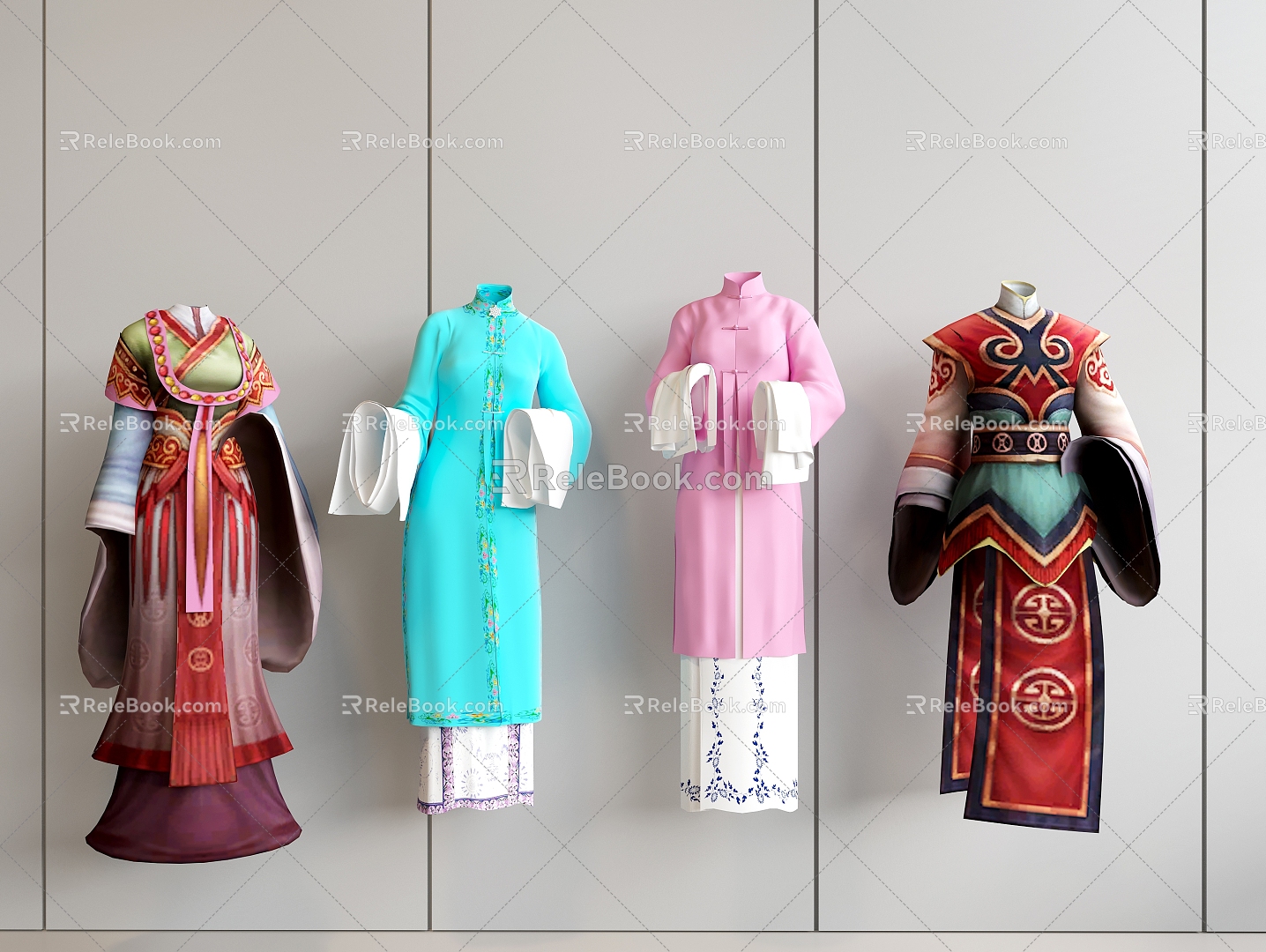 Peking Opera Costume Costume Theater Clothing Fantique Costume 3d model