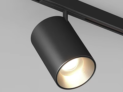 Modern Black Track Mounted Spotlight Downlight Lighting Fixture With Warm Illumination 3d model