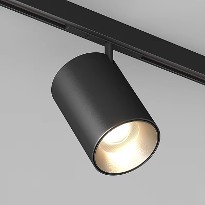 Modern Black Track Mounted Spotlight Downlight Lighting Fixture With Warm Illumination 3d model