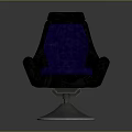 Modern Purple Cushion Black Armrest Leisure Chair with Silver Swivel Base