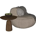 Low table pillow blanket 3d model