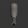 Gray Donkey 3D Model Standing On Dark Background With Reflection