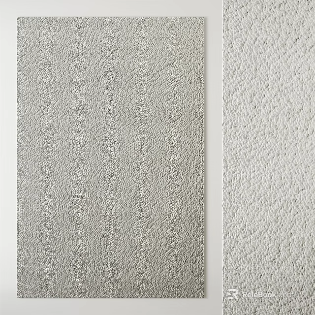 Square Rug With Gray And White Textured Design For Home Decor 3d model