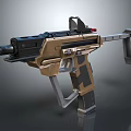 Modern Tactical Weapon Design Featuring Brown Black Metal Body And Sight