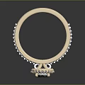 Fashionable Women Ring With Oval Gemstone And Beaded Decoration In Light Gold Setting
