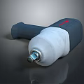 Pneumatic Wrench With White Head Gray Handle Red Logo And Metal Connector Design