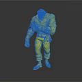 3D Fantasy Character Model Green Skinned Creature With White Shirt Red Pants Hat Tool Belt