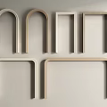 Modern Decorative Arches With Wooden And White Finishes For Interior Design