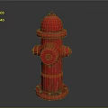 Red Fire Hydrant with Classic Design Isolated on Gray Gradient Background