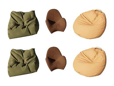 Cozy Single Sofa Designs in Green Brown and Beige Colors for Living Room 3d model