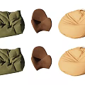 Cozy Single Sofa Designs in Green Brown and Beige Colors for Living Room