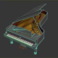 White Grand Piano With Open Lid And Golden Interior For Home Use